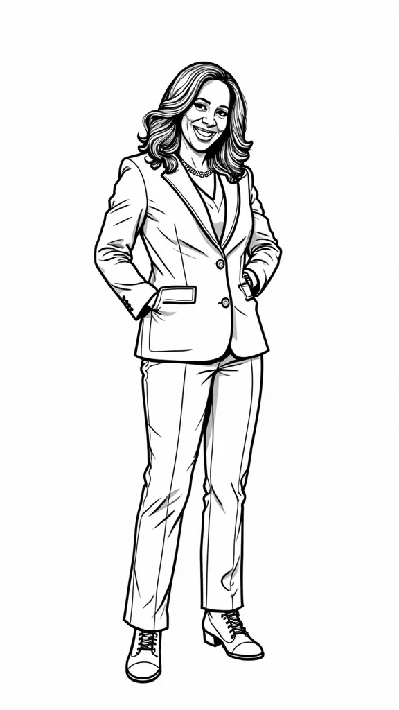 kamala harris coloring page